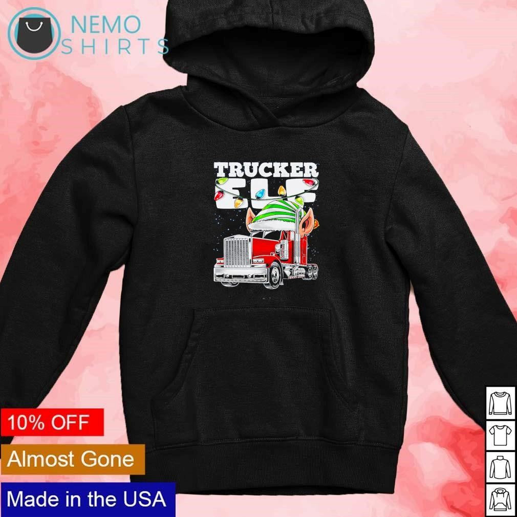 Trucker Elf Christmas - Adult & Kids T-Shirts, Sweatshirts & Hoodies apparel design preview 2