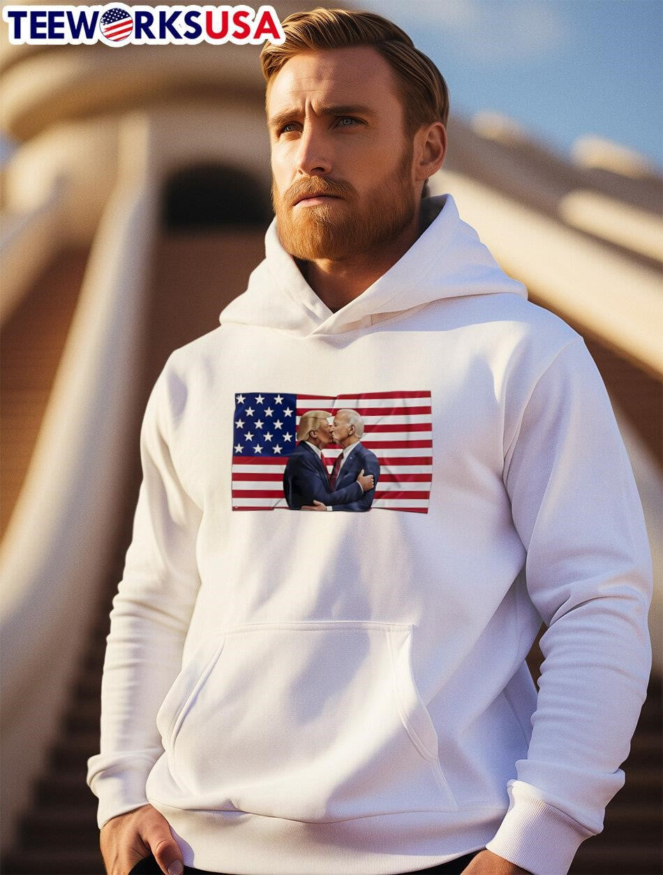 Donald Trump x Joe Biden America Flag For President - Adult & Kids T-Shirts, Sweatshirts & Hoodies apparel design preview 2