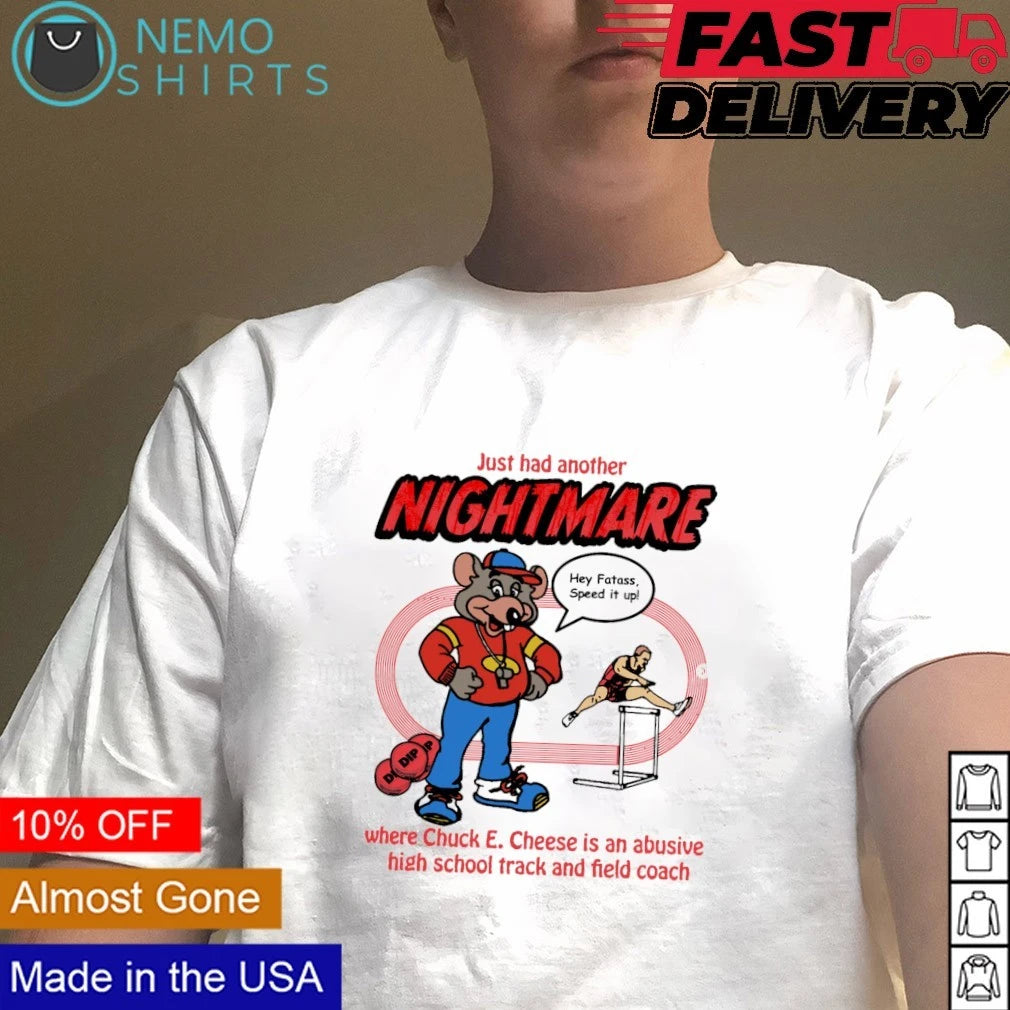 Chuck E Cheese Abusive High School Track and Field - Adult & Kids T-Shirts, Sweatshirts & Hoodies apparel design preview 4