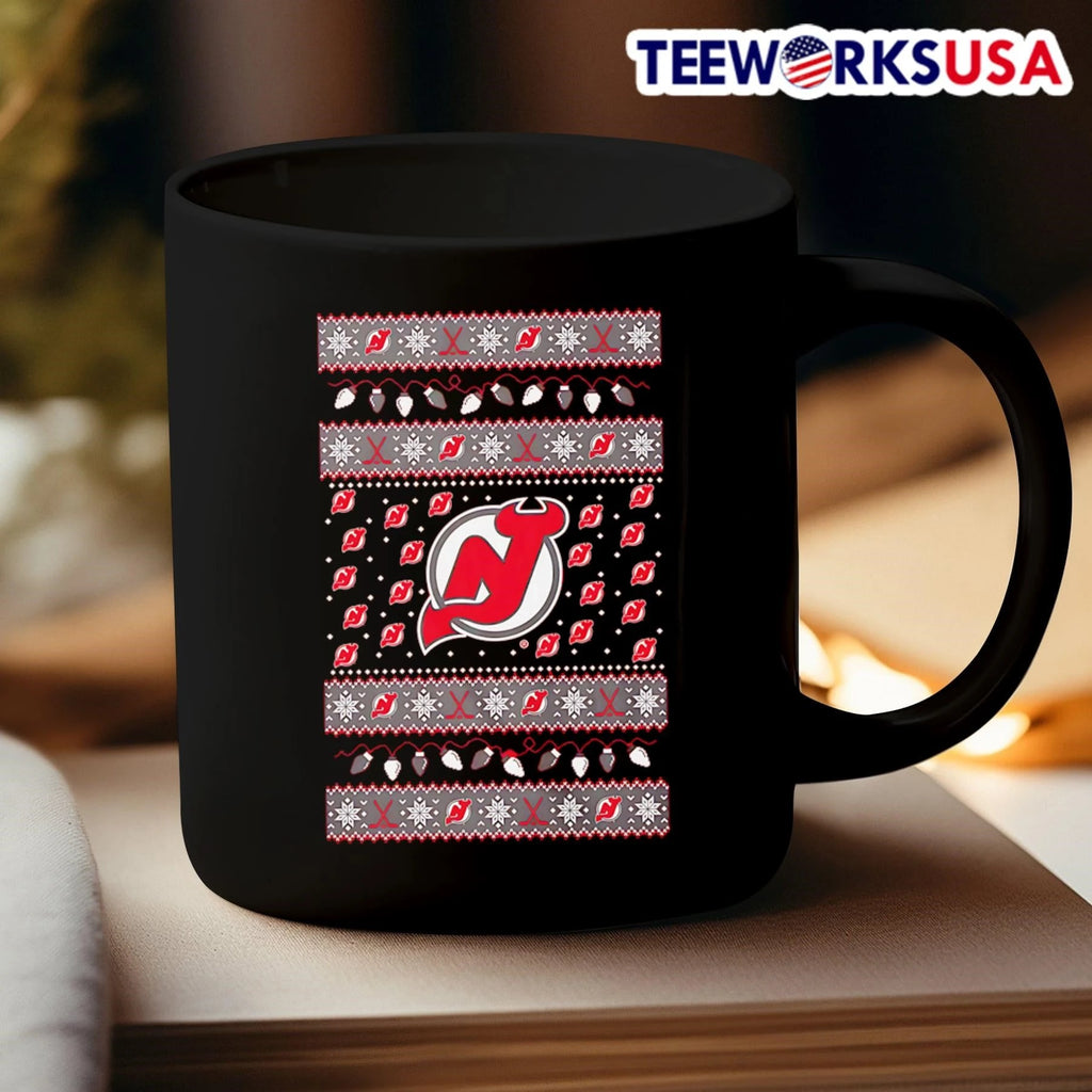 New Jersey Devils Holiday Lights - Adult & Kids T-Shirts, Sweatshirts & Hoodies apparel design preview 3