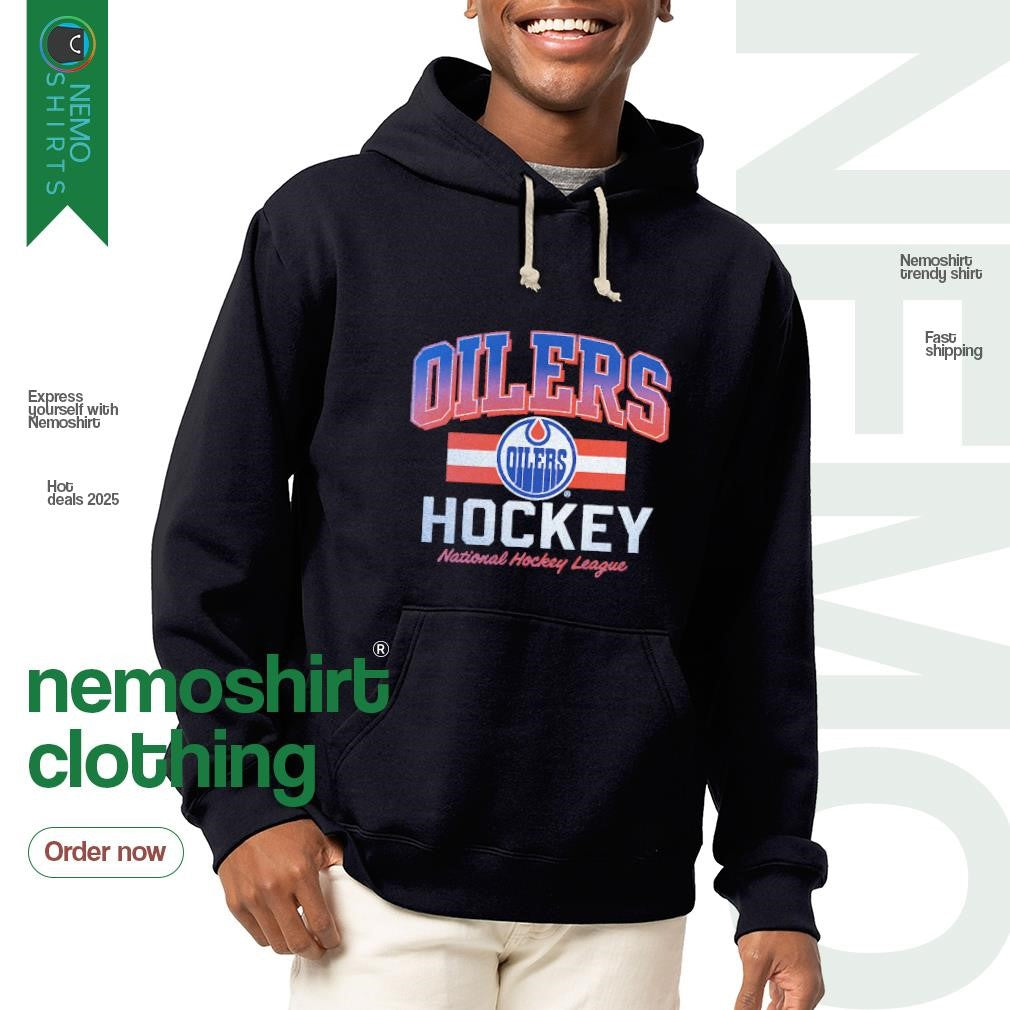 Edmonton Oilers national hockey league retro stripe - Adult & Kids T-Shirts, Sweatshirts & Hoodies apparel design preview 2