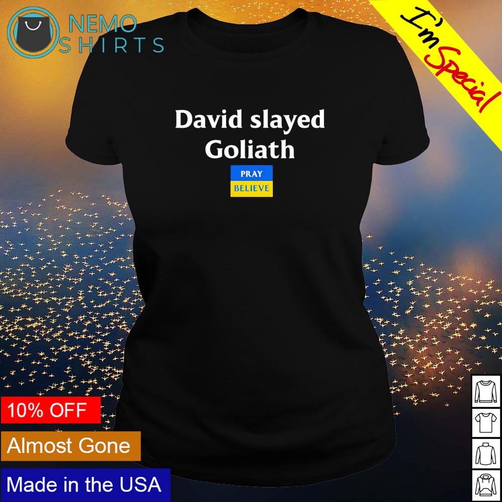 David slayed Goliath pray believe Ukraine flag - Adult & Kids T-Shirts, Sweatshirts & Hoodies apparel design preview 3
