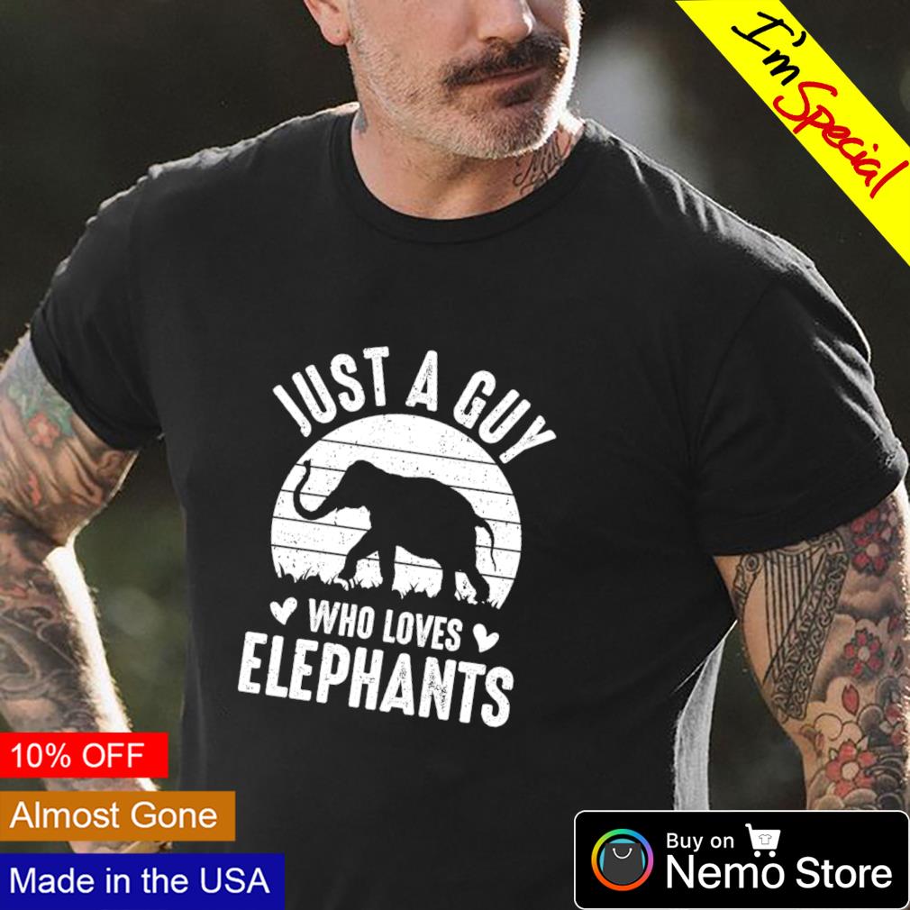 Just a guy who loves elephants - Adult & Kids T-Shirts, Sweatshirts & Hoodies apparel design preview 4