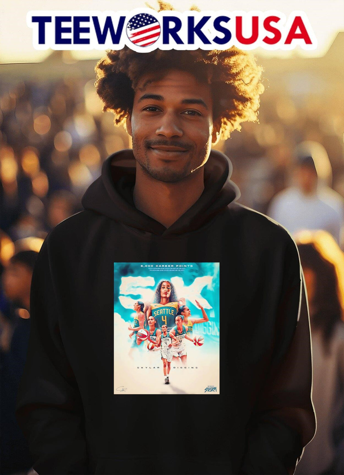 5000 career points Skylar Diggins - Adult & Kids T-Shirts, Sweatshirts & Hoodies apparel design preview 2