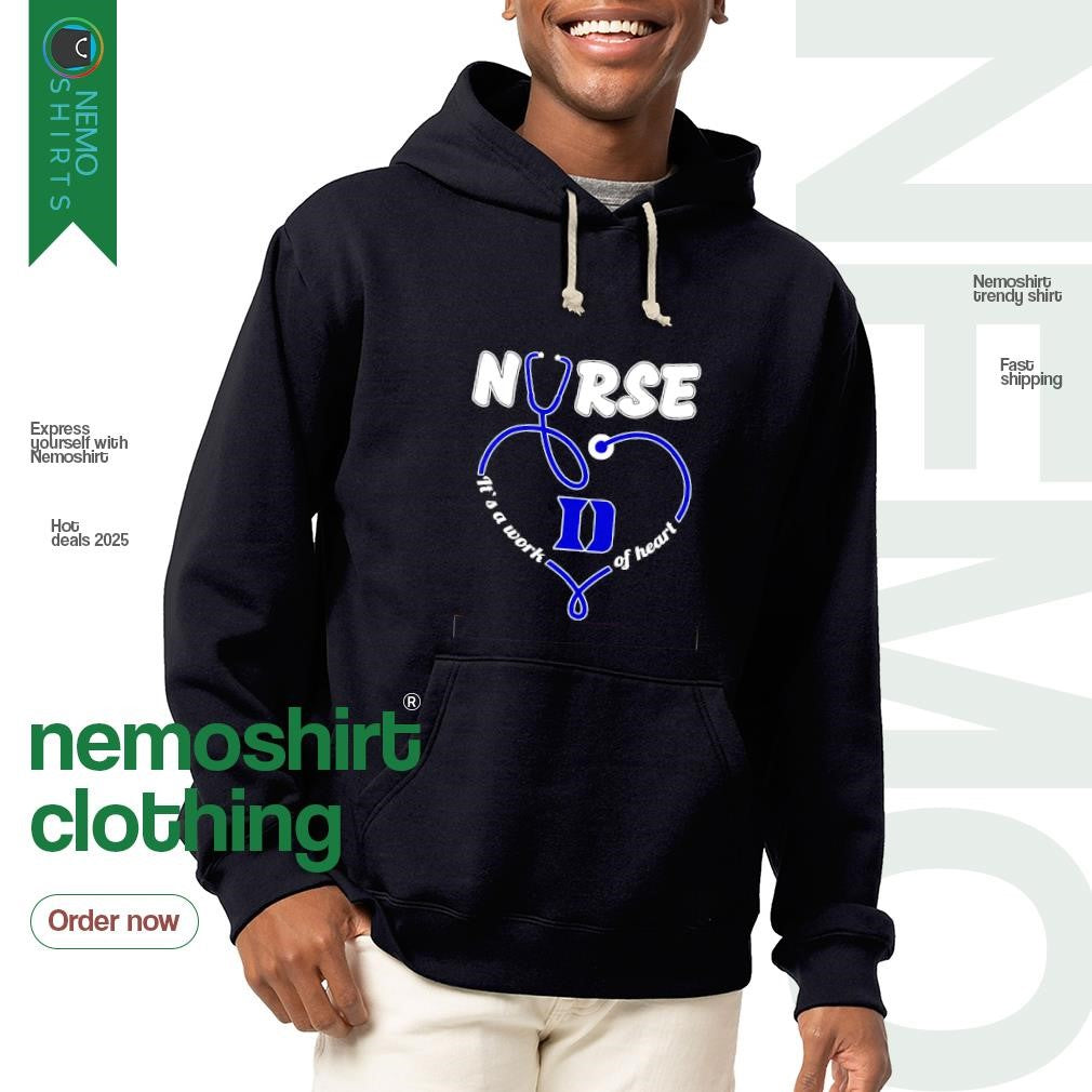 Duke Blue Devils nurse it's a work of heart - Adult & Kids T-Shirts, Sweatshirts & Hoodies apparel design preview 2