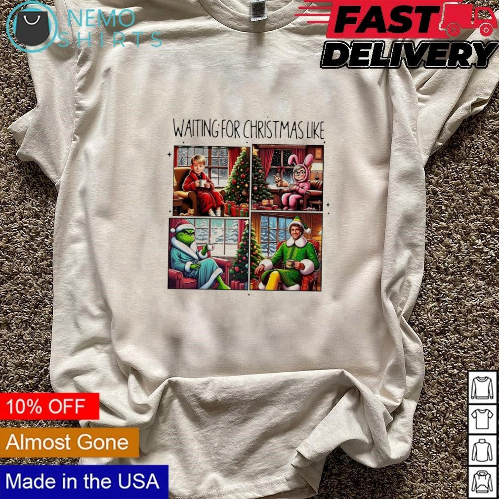Waiting for Christmas like characters - Adult & Kids T-Shirts, Sweatshirts & Hoodies apparel design preview 3