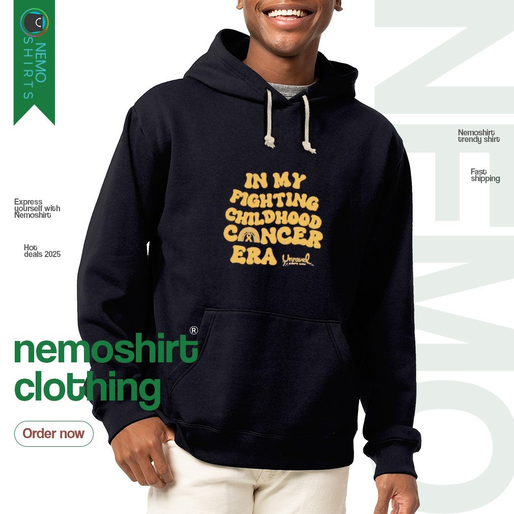 In my fighting childhood cancer era - Adult & Kids T-Shirts, Sweatshirts & Hoodies apparel design preview 2