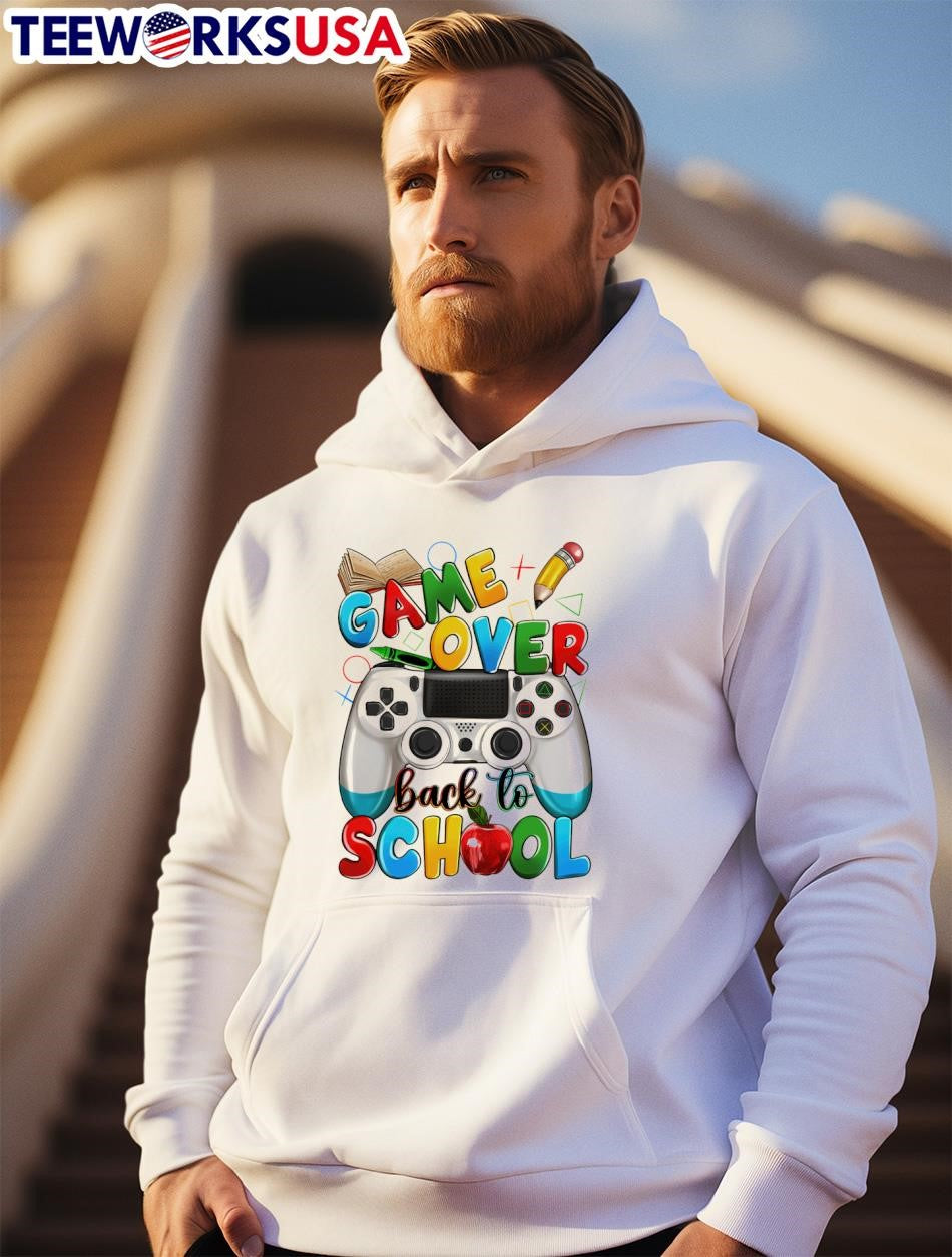 Game over back to school - Adult & Kids T-Shirts, Sweatshirts & Hoodies apparel design preview 2