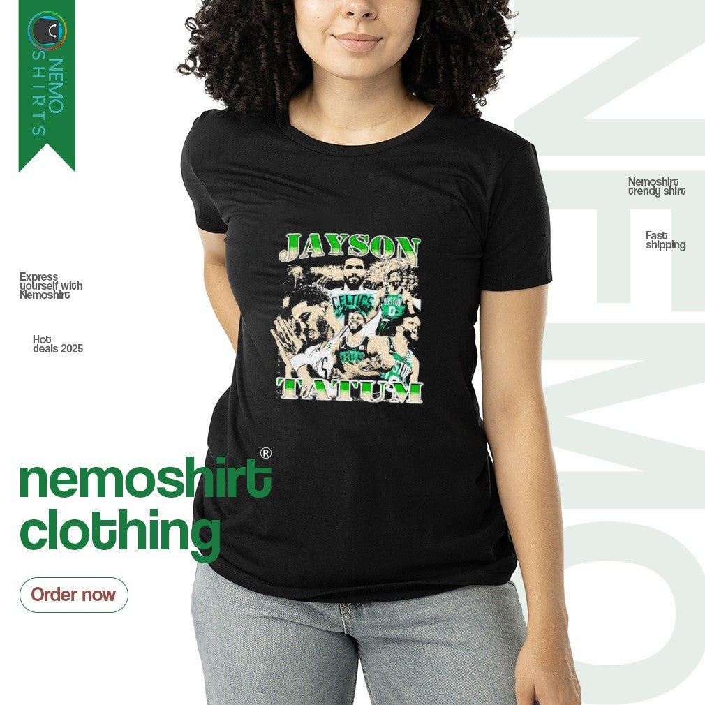 Jayson Tatum Boston Celtics retro graphic - Adult & Kids T-Shirts, Sweatshirts & Hoodies apparel design preview 3