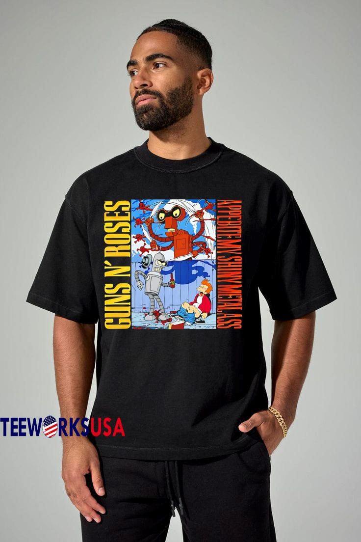 Guns n' roses appebite my shiny metal ass graphic - Adult & Kids T-Shirts, Sweatshirts & Hoodies apparel design preview 1