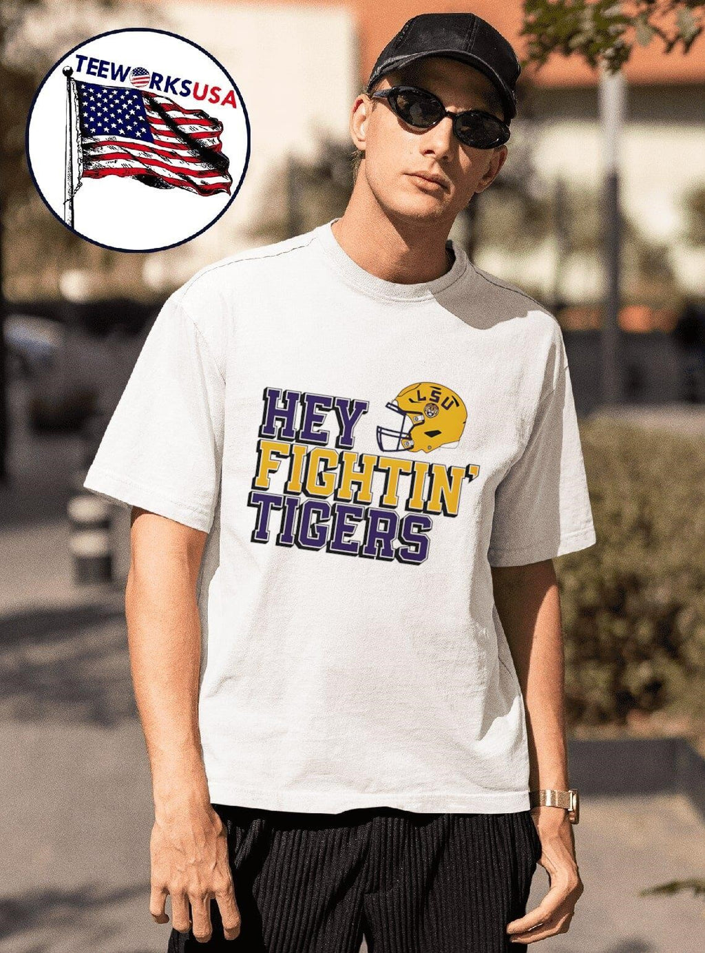 LSU hey fightin' Tigers - Adult & Kids T-Shirts, Sweatshirts & Hoodies apparel design preview 1