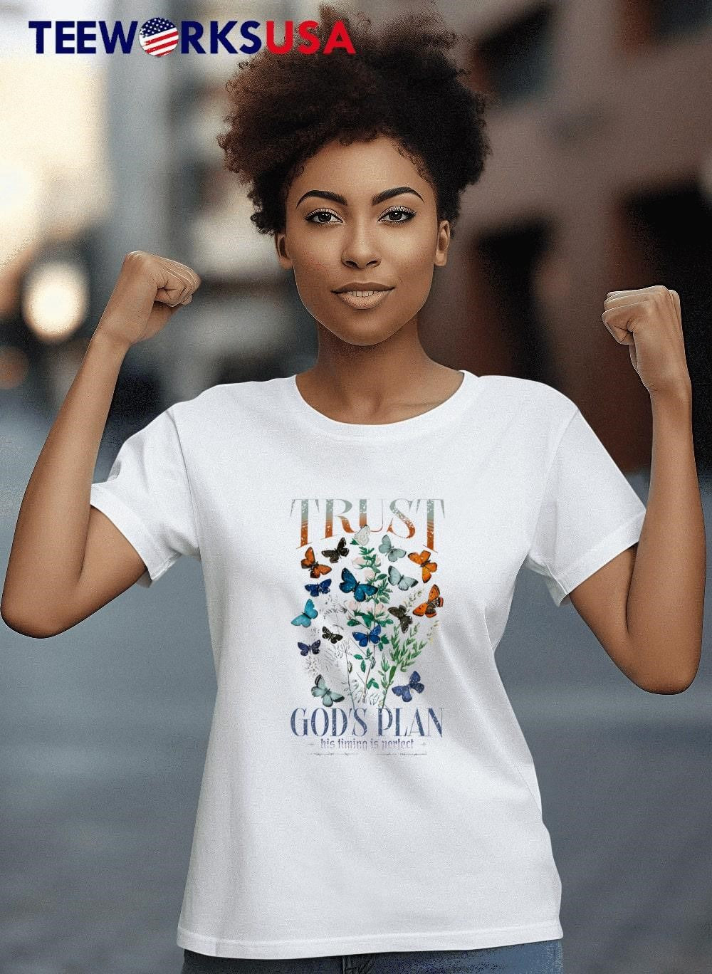 Trust god's plan butterfly - Adult & Kids T-Shirts, Sweatshirts & Hoodies apparel design preview 4
