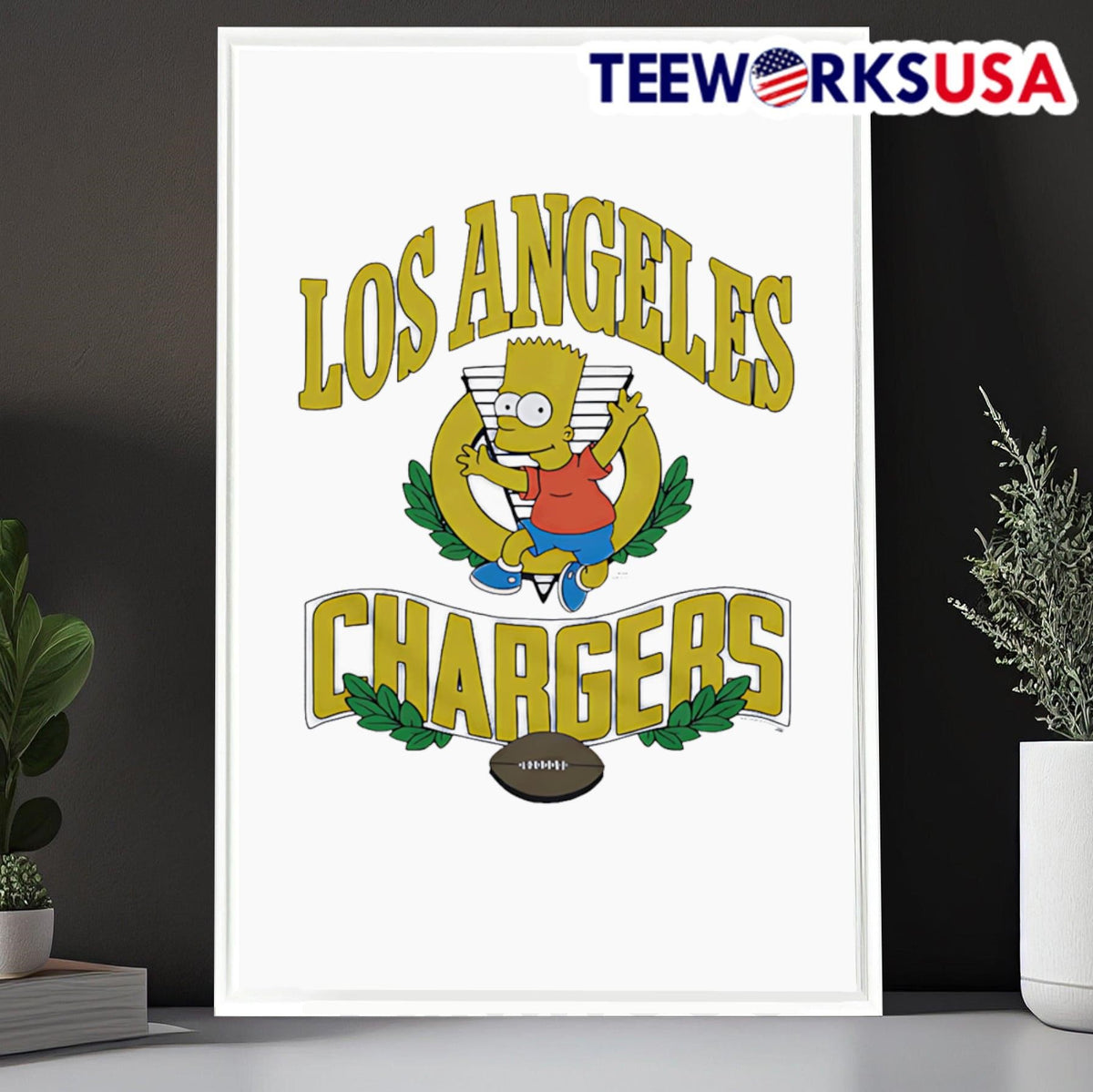The Simpsons Bart x Los Angeles Chargers - Adult & Kids T-Shirts, Sweatshirts & Hoodies apparel design preview 6