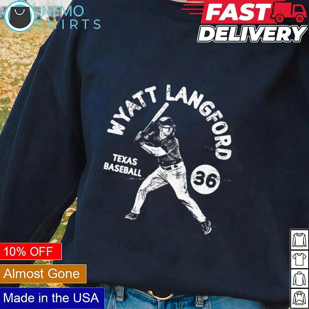 Wyatt Langford Texas baseball stamp - Adult & Kids T-Shirts, Sweatshirts & Hoodies apparel design preview 3