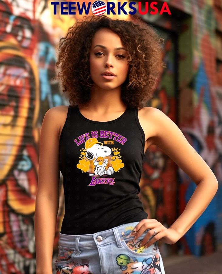 Snoopy Life is Better with Lakers - Adult & Kids T-Shirts, Sweatshirts & Hoodies apparel design preview 7