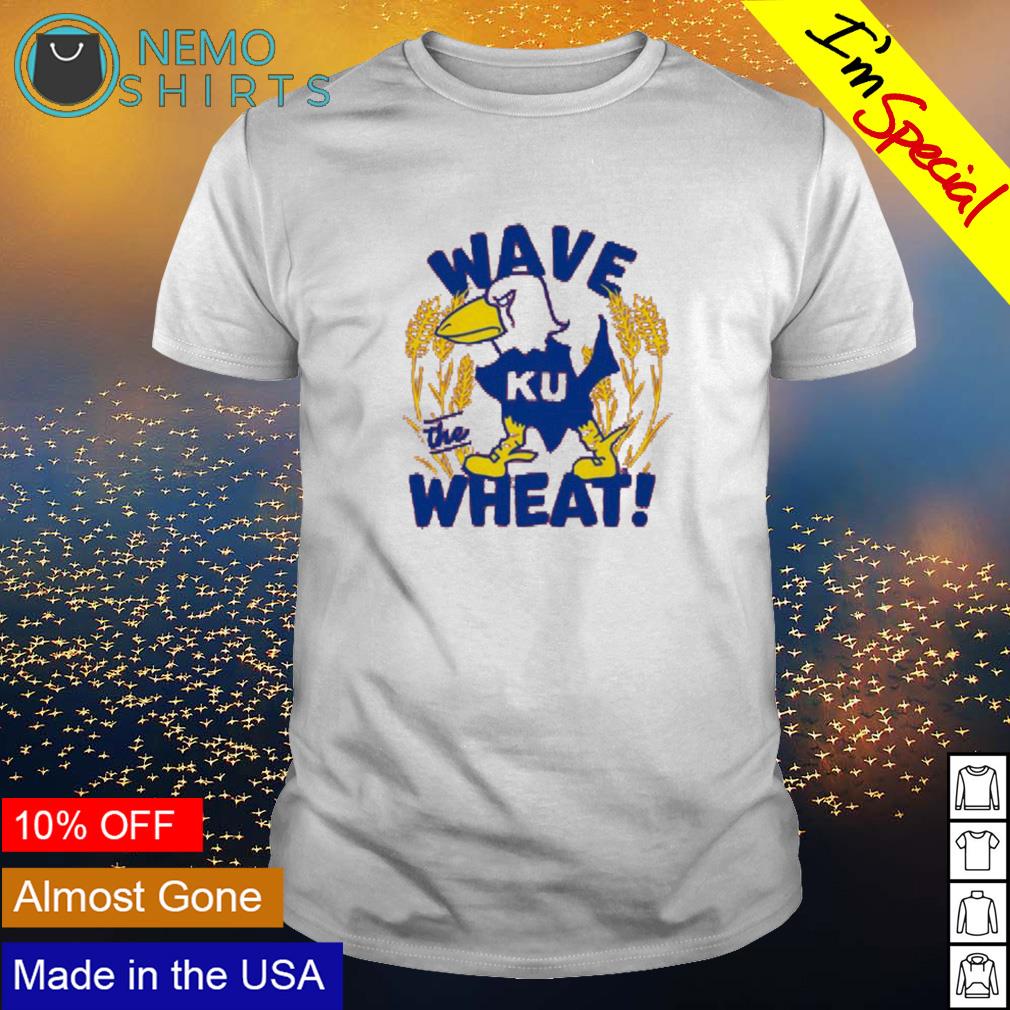 Wave the Wheat vintage Jayhawk mascot - Adult & Kids T-Shirts, Sweatshirts & Hoodies apparel design preview 1
