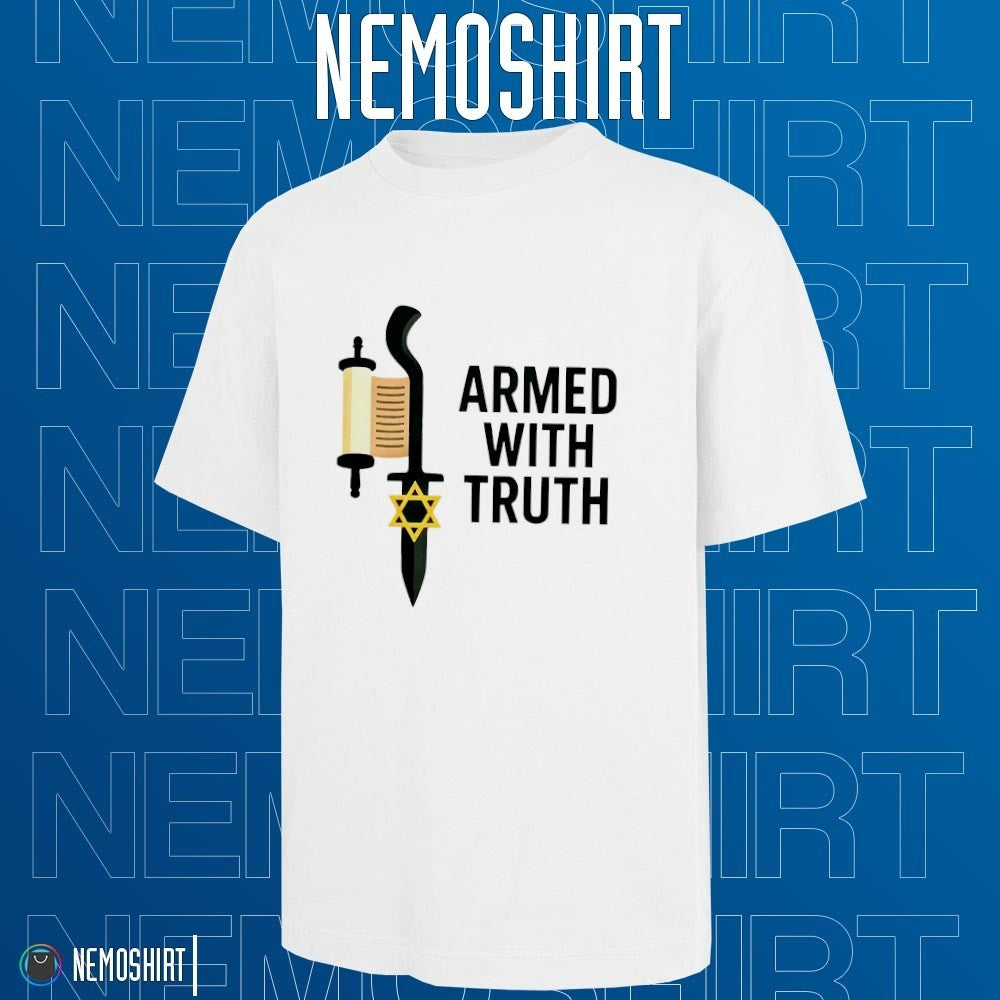 Armed with Truth torah and sword Israel - Adult & Kids T-Shirts, Sweatshirts & Hoodies apparel design preview 1