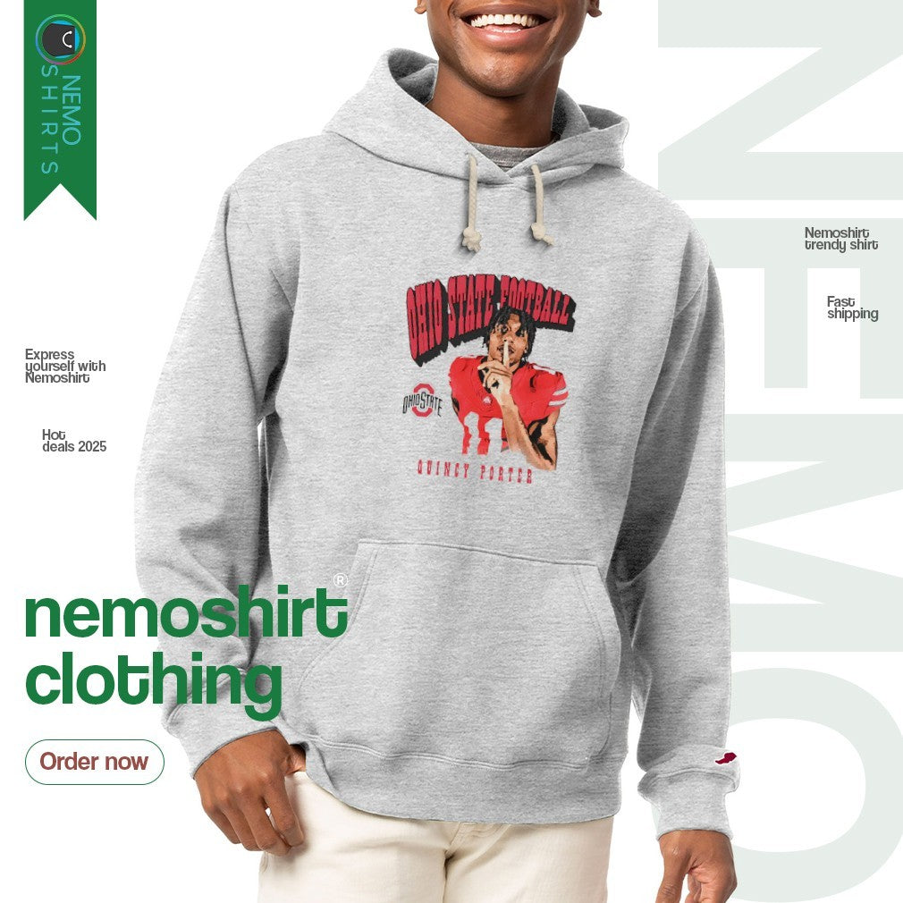 Quincy Porter Ohio State Buckeyes football player shh - Adult & Kids T-Shirts, Sweatshirts & Hoodies apparel design preview 2