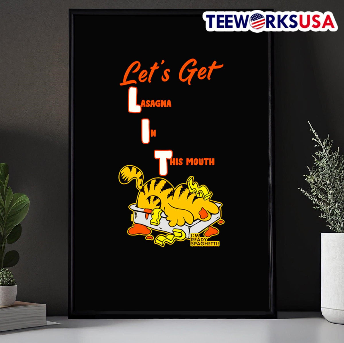Let's Get Lit Lasagna in the mouth - Adult & Kids T-Shirts, Sweatshirts & Hoodies apparel design preview 5