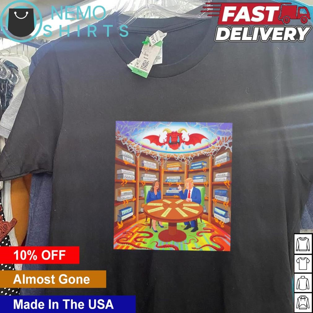 Trump 2024 time for truth vs Harris cartoon - Adult & Kids T-Shirts, Sweatshirts & Hoodies apparel design preview 5