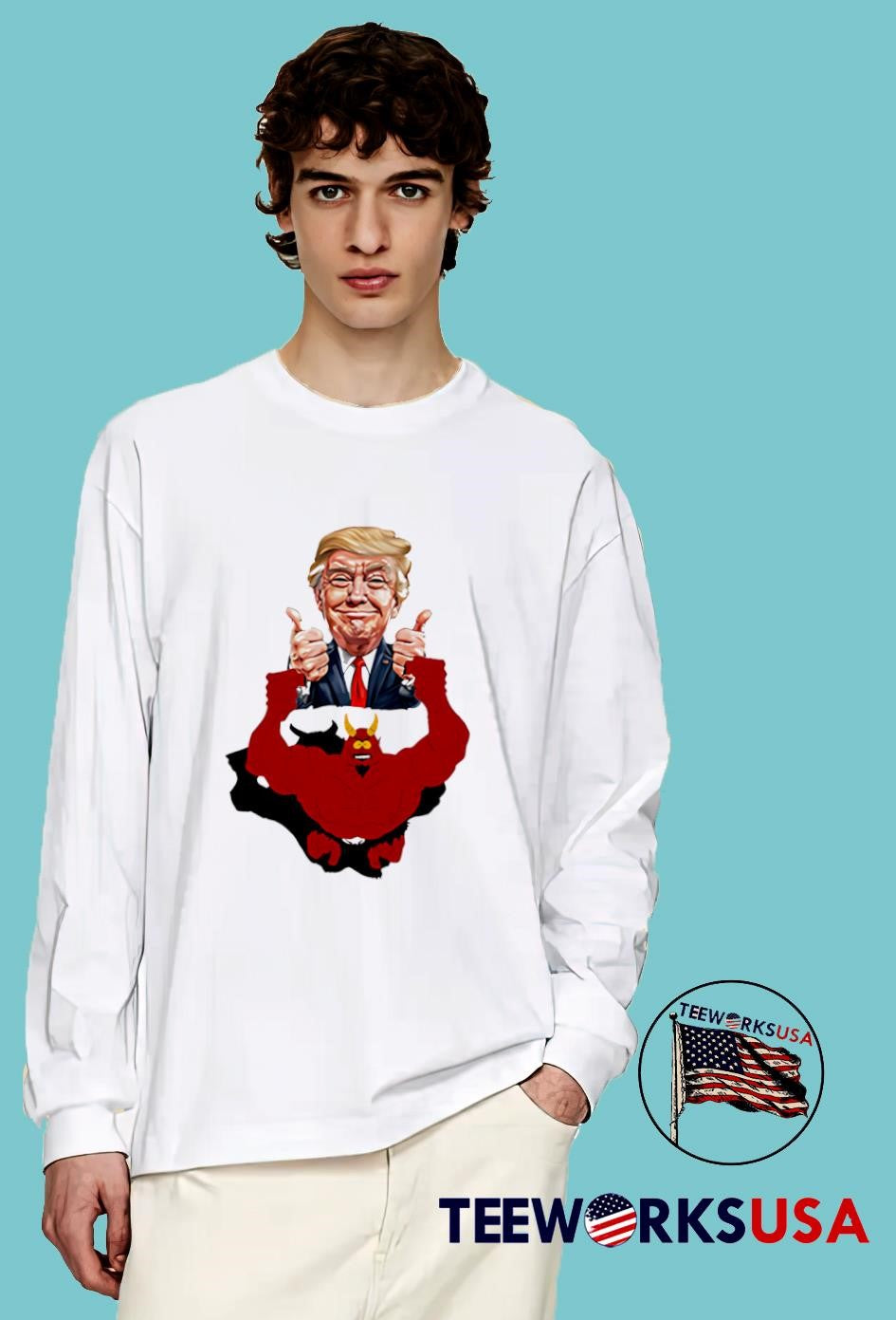 South Park Devil With Trump cartoon - Adult & Kids T-Shirts, Sweatshirts & Hoodies apparel design preview 4