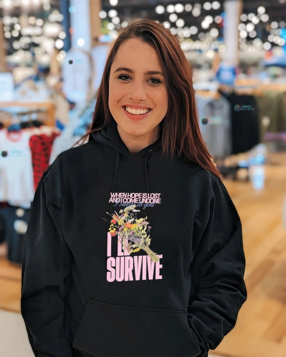 When Hope Is Lost and I Come Undone I'll Survive - Adult & Kids T-Shirts, Sweatshirts & Hoodies apparel design preview 4