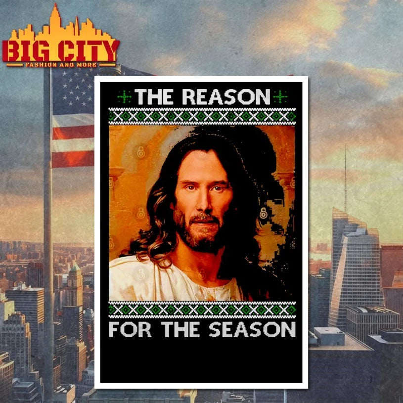 The Reason For Season Jesus Keanu Christmas - Adult & Kids T-Shirts, Sweatshirts & Hoodies apparel design preview 4