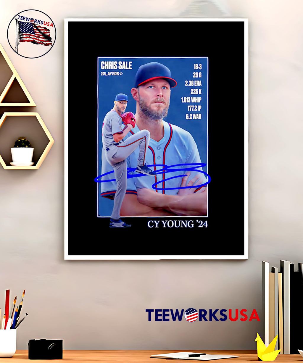 Atlanta Braves Chris Sale cy young '24 poster - Adult & Kids T-Shirts, Sweatshirts & Hoodies apparel design preview 5
