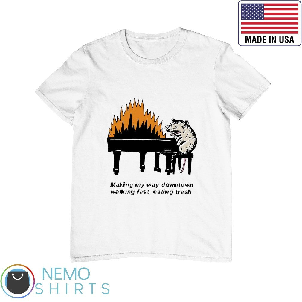 Making my way downtown walking fast eating trash - Adult & Kids T-Shirts, Sweatshirts & Hoodies apparel design preview 1