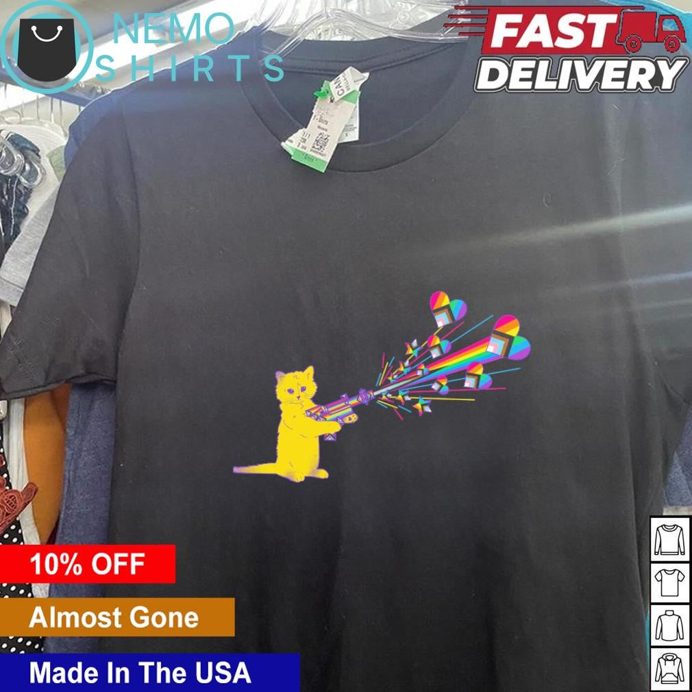 Gary the cat goes pew pride - Adult & Kids T-Shirts, Sweatshirts & Hoodies apparel design preview 1