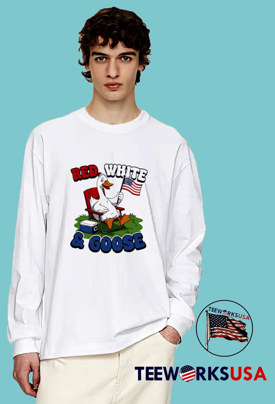 Red White Goose duck - Adult & Kids T-Shirts, Sweatshirts & Hoodies apparel design preview 4