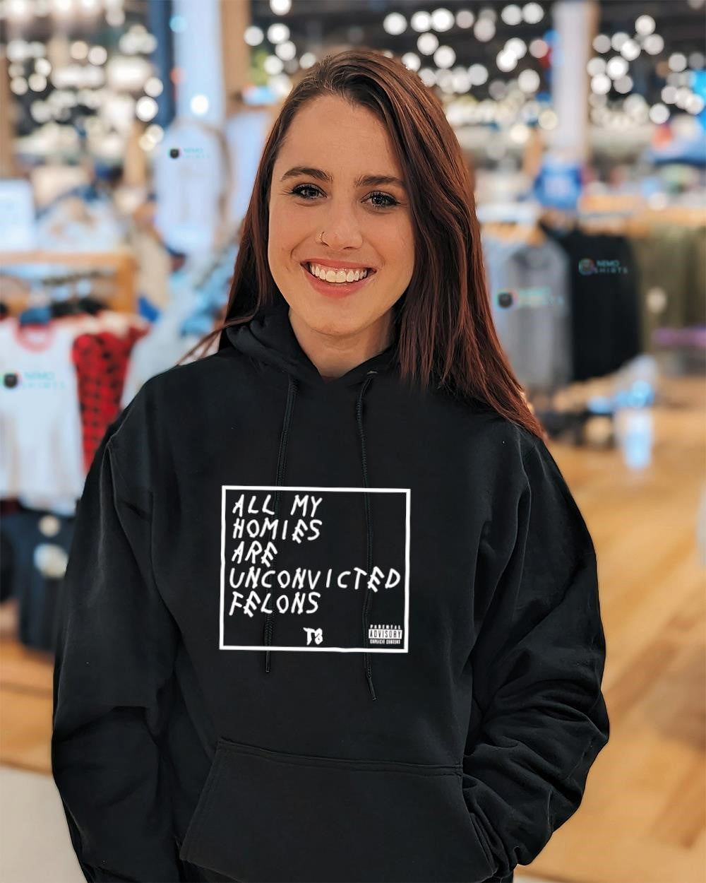 All my homies are unconvicted felons slogan - Adult & Kids T-Shirts, Sweatshirts & Hoodies apparel design preview 3