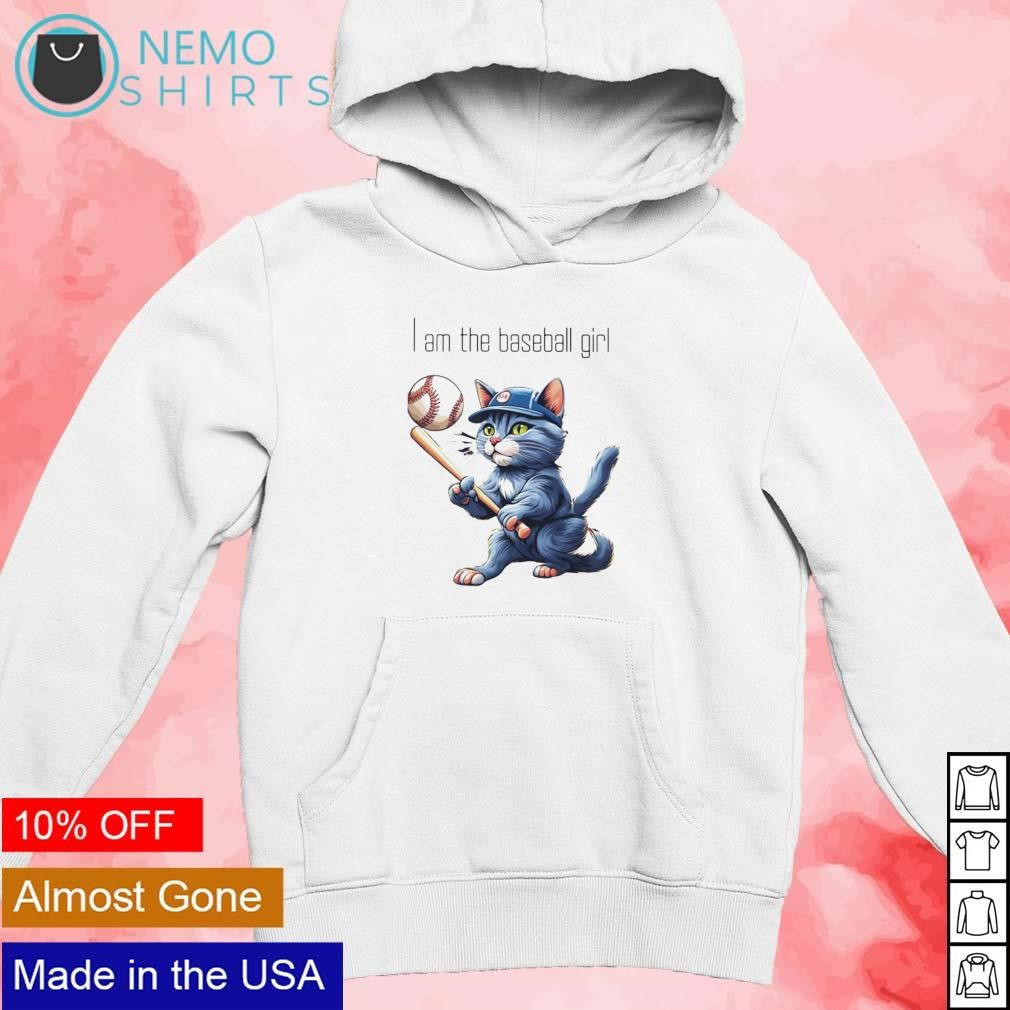 I am the baseball girl cat - Adult & Kids T-Shirts, Sweatshirts & Hoodies apparel design preview 2