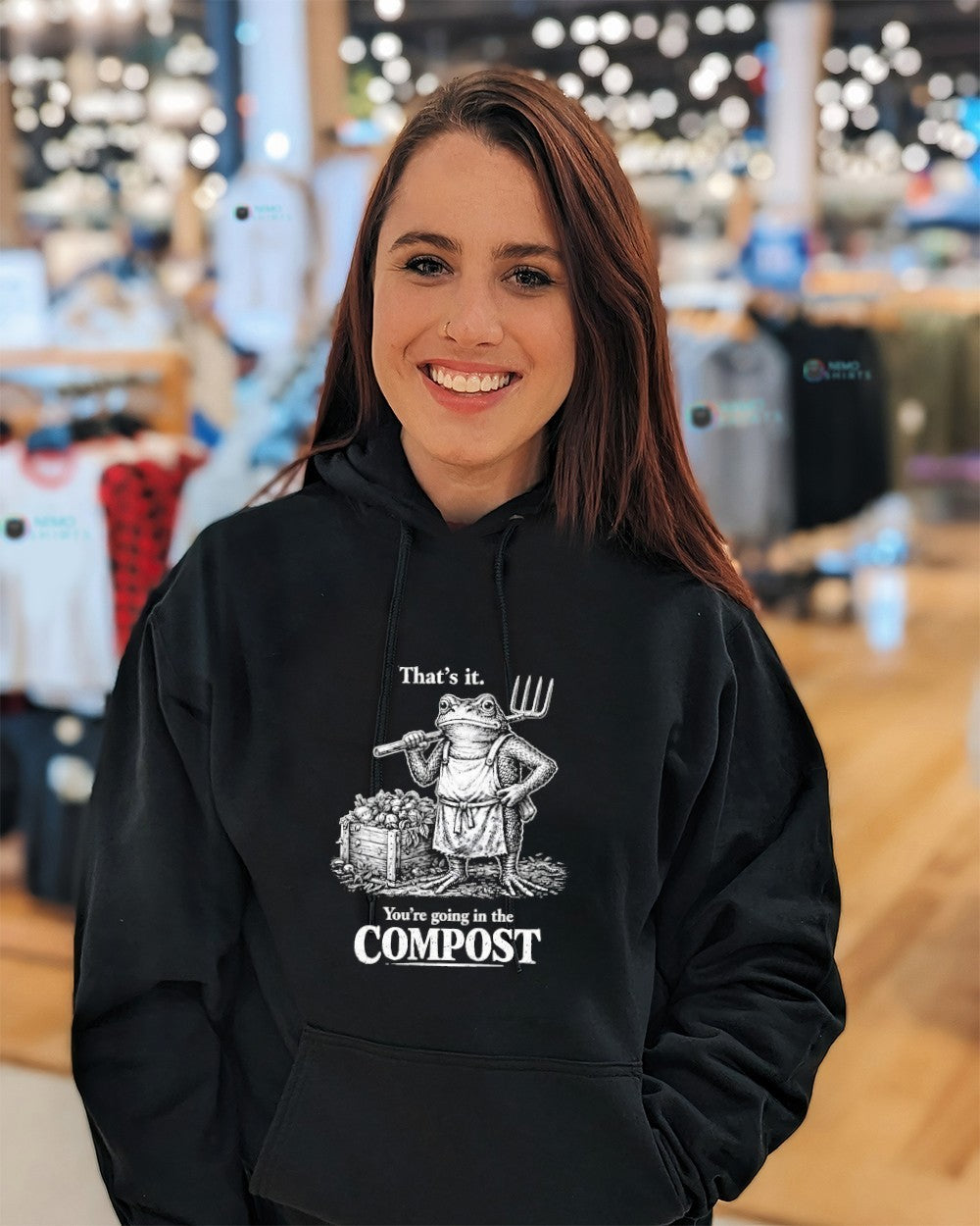 That's it you're going in the compost frog vintage - Adult & Kids T-Shirts, Sweatshirts & Hoodies apparel design preview 3
