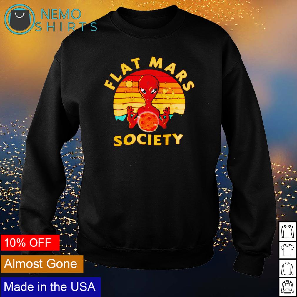 Alien holding Mars flat society - Adult & Kids T-Shirts, Sweatshirts & Hoodies apparel design preview 4