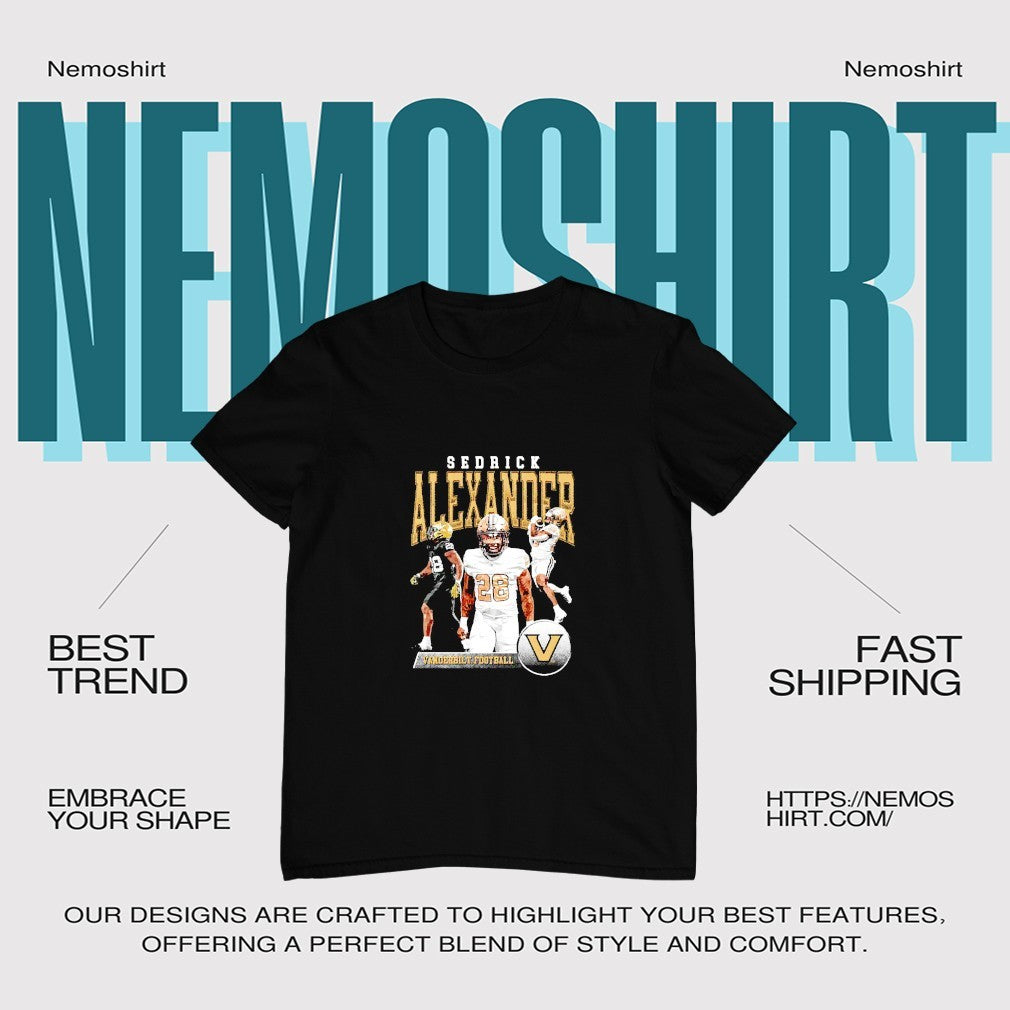 Sedrick Alexander Vanderbilt Commodores retro graphic - Adult & Kids T-Shirts, Sweatshirts & Hoodies apparel design preview 1
