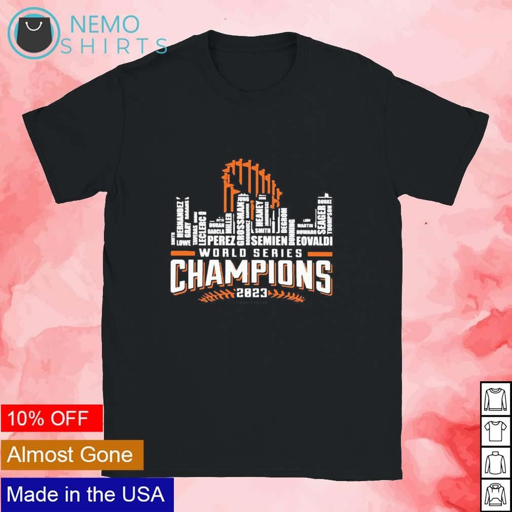 World series champions 2023 baseball players name - Adult & Kids T-Shirts, Sweatshirts & Hoodies apparel design preview 1