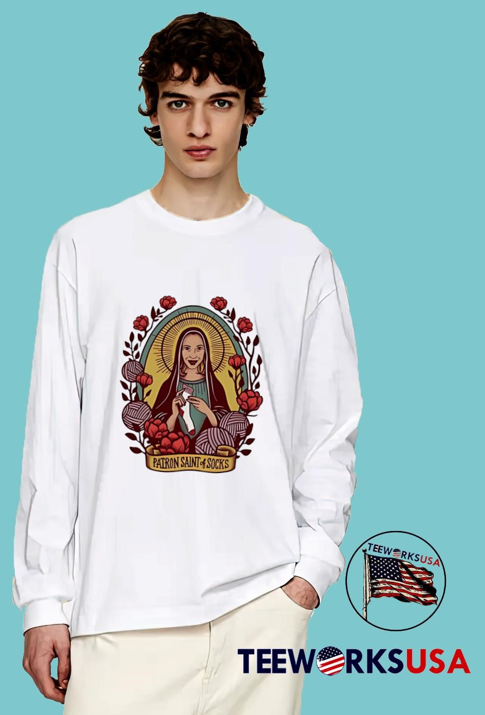 Patron saint of socks - Adult & Kids T-Shirts, Sweatshirts & Hoodies apparel design preview 4