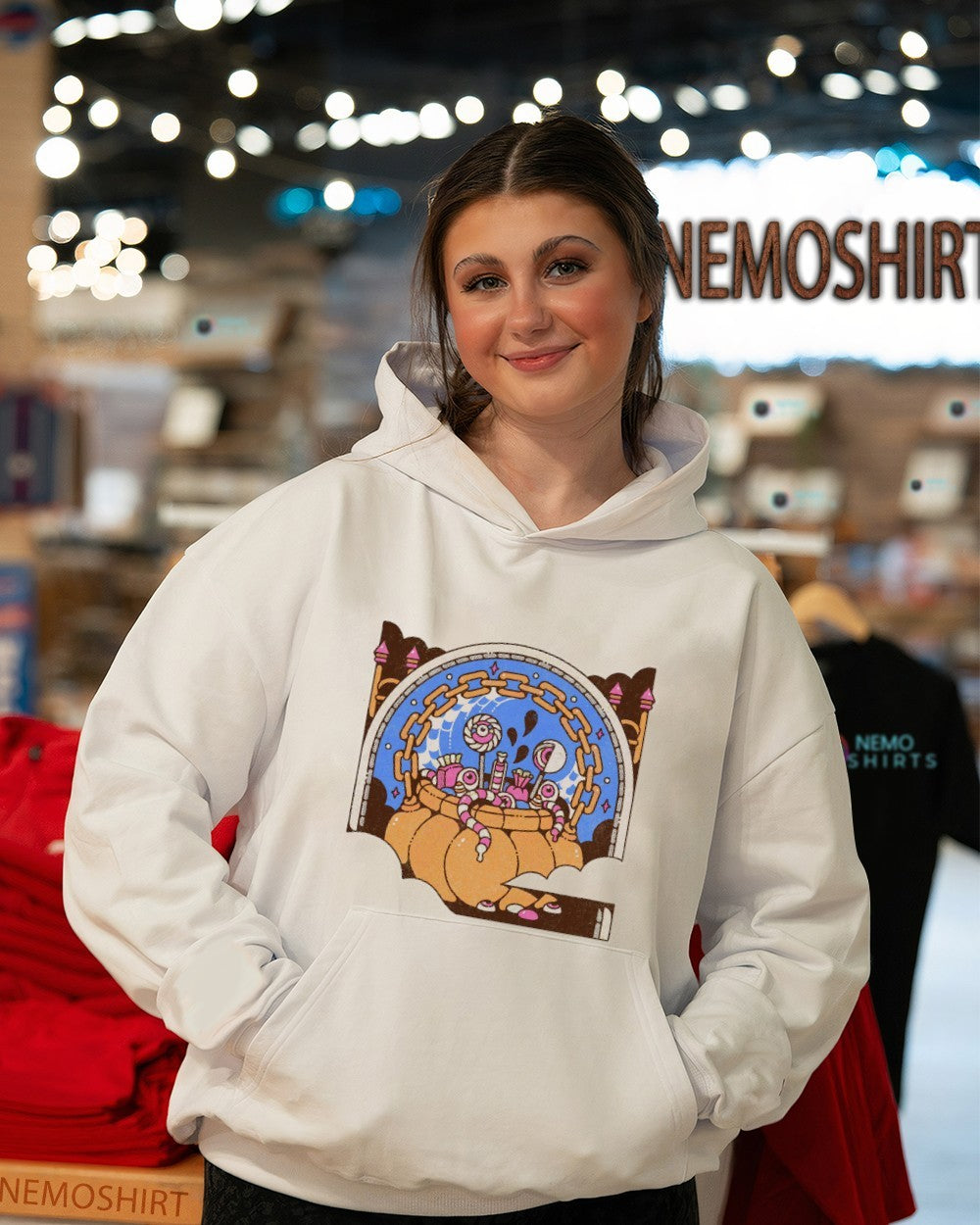 Trick or treat Halloween pumpkin cartoon vintage - Adult & Kids T-Shirts, Sweatshirts & Hoodies apparel design preview 5