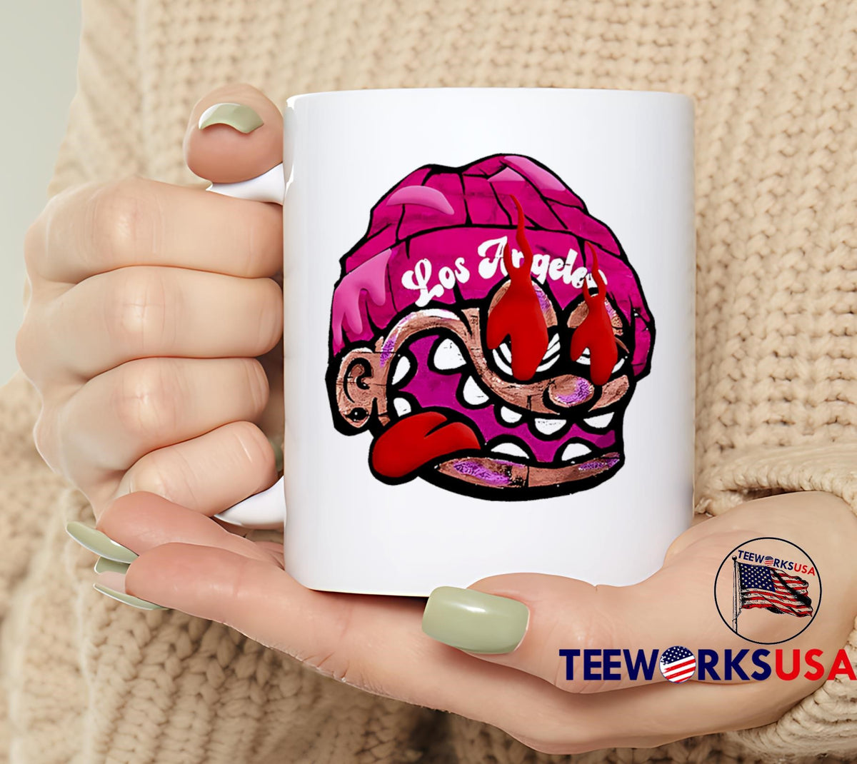 Quirky Cartoon Big Face Los Angeles - Adult & Kids T-Shirts, Sweatshirts & Hoodies apparel design preview 6