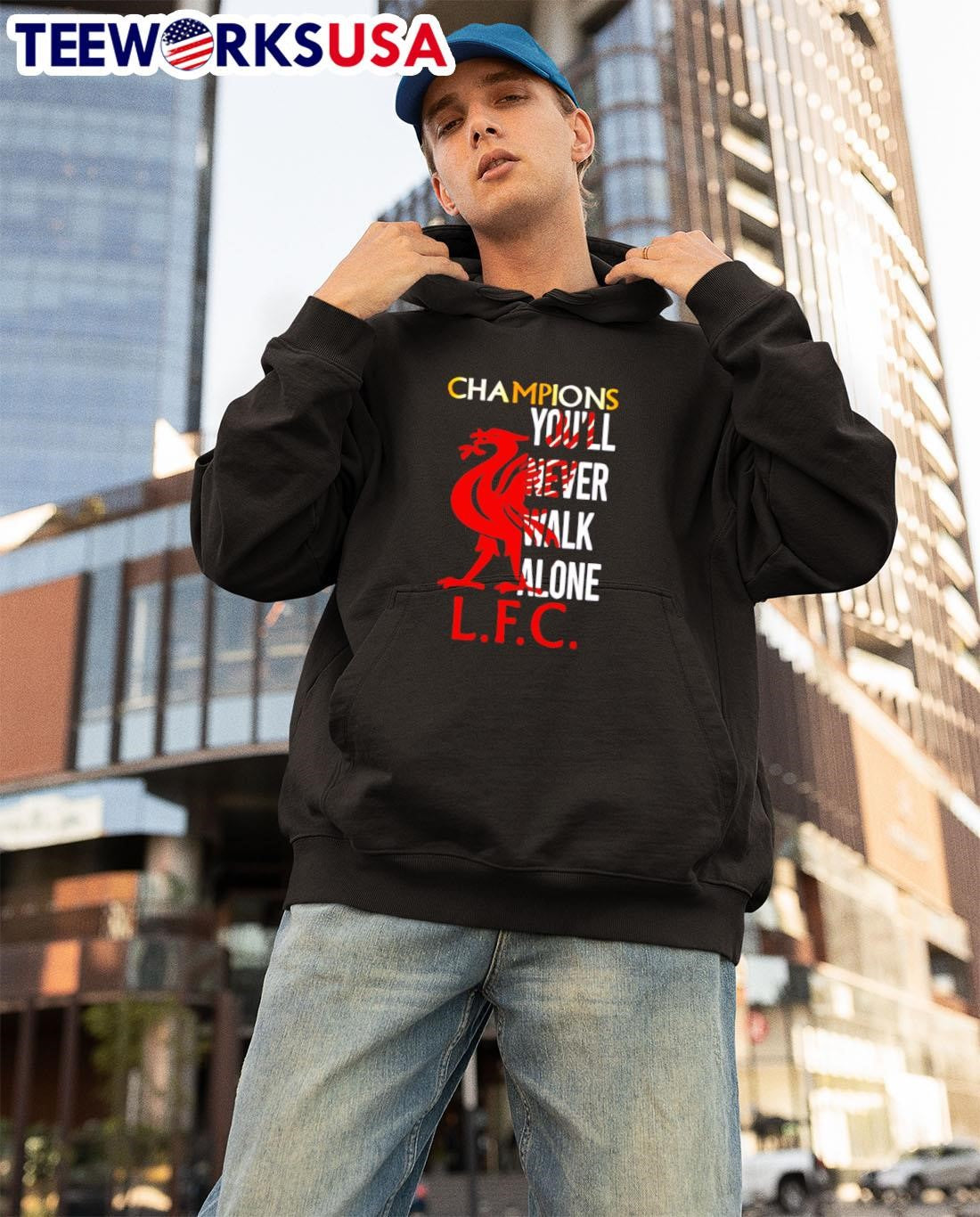 Champions you'll never walk alone LFC - Adult & Kids T-Shirts, Sweatshirts & Hoodies apparel design preview 3