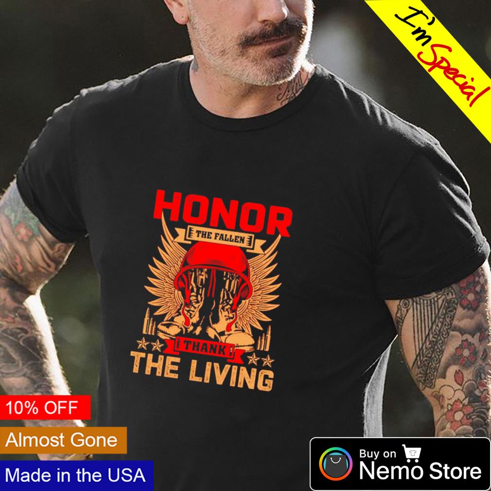 Honor the fallen thank living Veteran - Adult & Kids T-Shirts, Sweatshirts & Hoodies apparel design preview 4