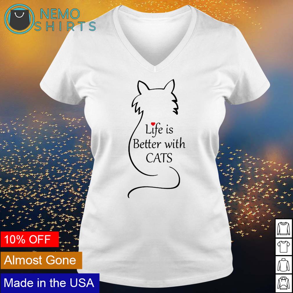 Life is better with cats - Adult & Kids T-Shirts, Sweatshirts & Hoodies apparel design preview 5