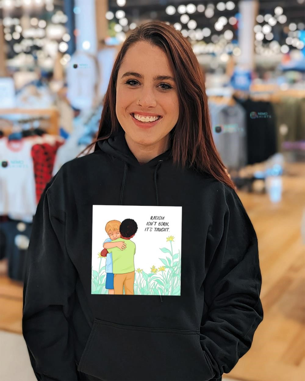 Racism Isn't Born It's Taught equality - Adult & Kids T-Shirts, Sweatshirts & Hoodies apparel design preview 3