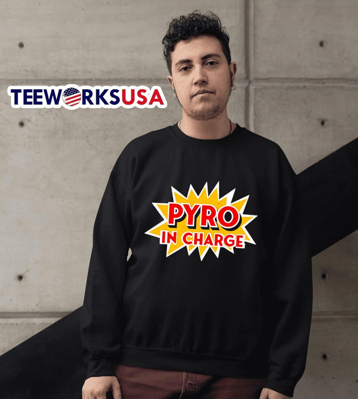 Pyro in Charge - Adult & Kids T-Shirts, Sweatshirts & Hoodies apparel design preview 6