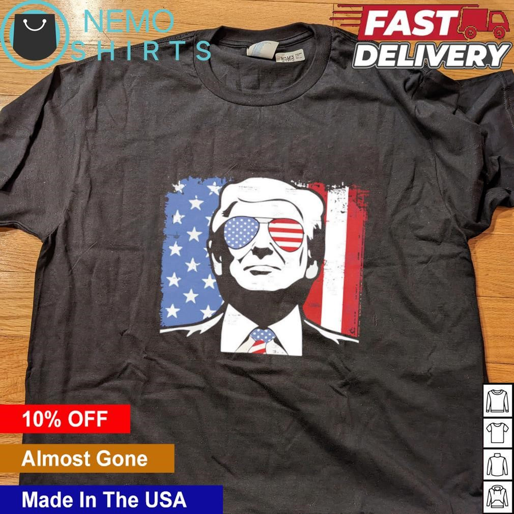 Trump USA flag glasses and tie - Adult & Kids T-Shirts, Sweatshirts & Hoodies apparel design preview 4