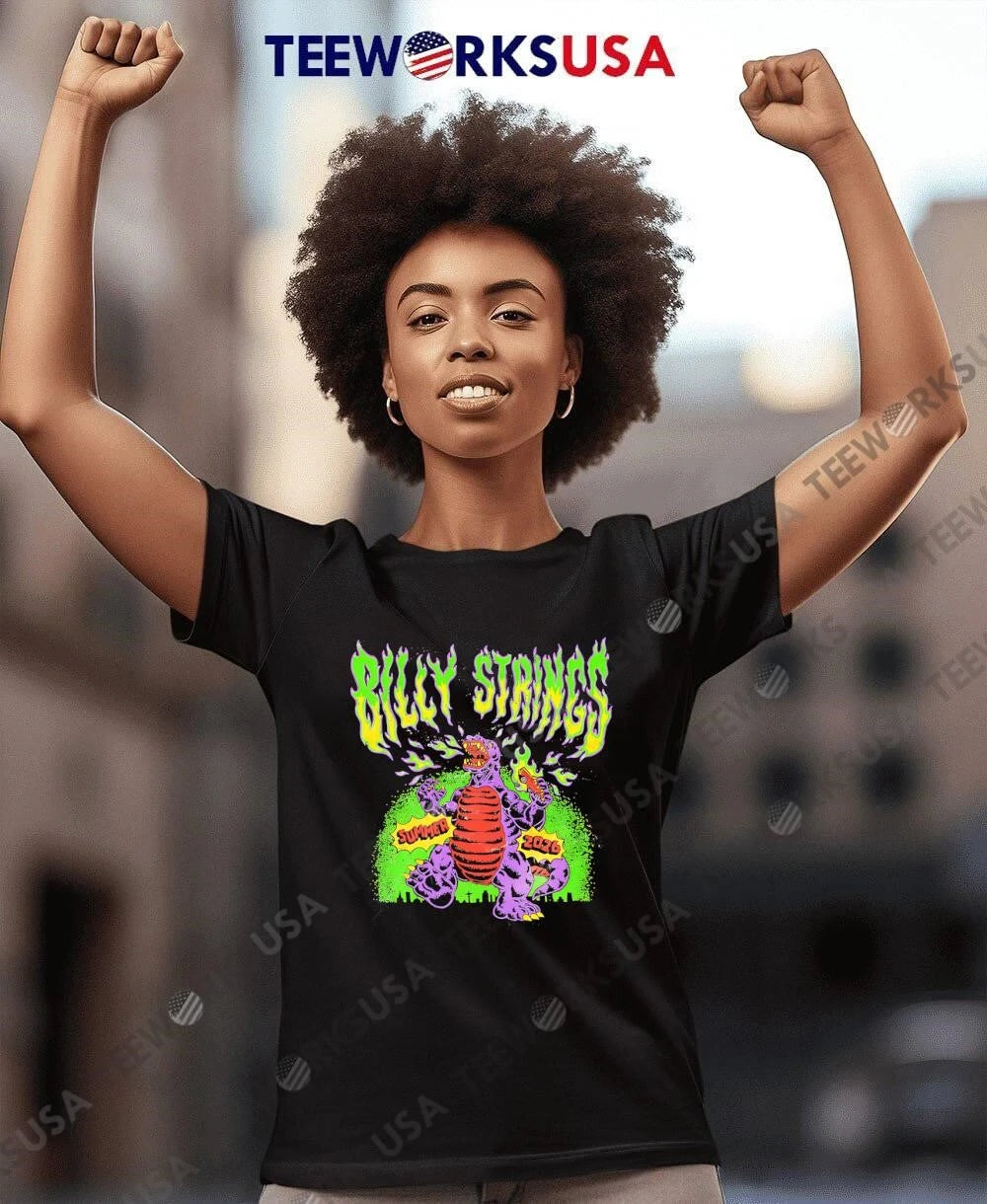 Billy Strings Summer 2026 Godzilla Fire Breathing - Adult & Kids T-Shirts, Sweatshirts & Hoodies apparel design preview 7