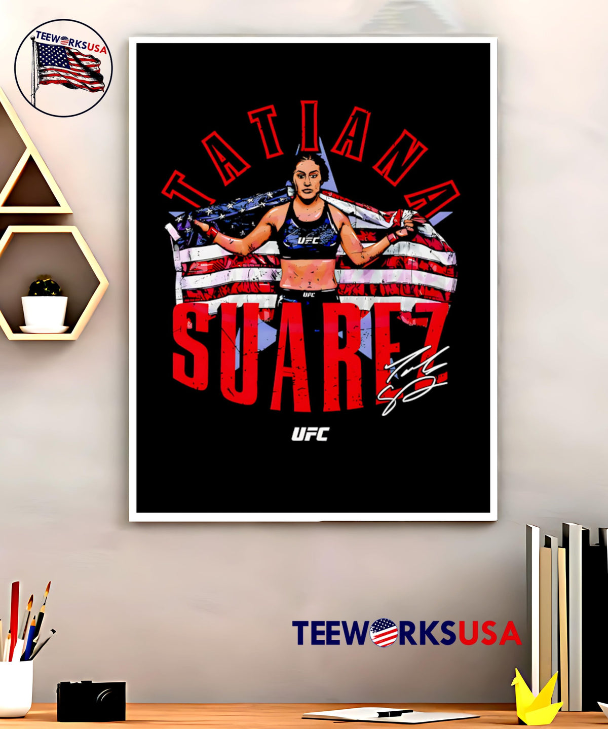 Tatiana Suarez Ufc Fighter American Flag - Adult & Kids T-Shirts, Sweatshirts & Hoodies apparel design preview 5