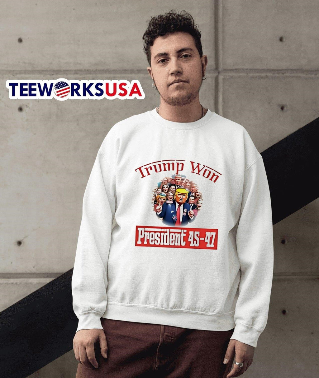 Trump Won President 45-47 - Adult & Kids T-Shirts, Sweatshirts & Hoodies apparel design preview 3