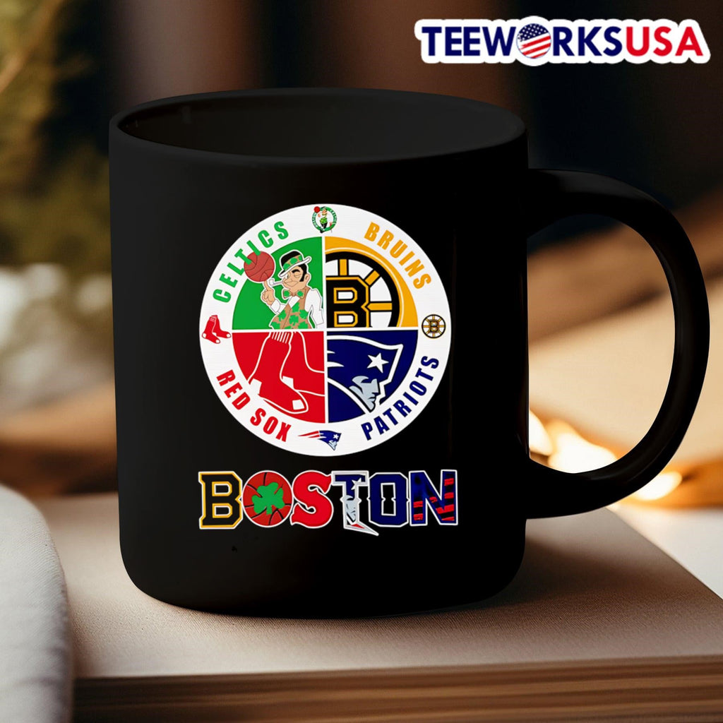 Boston Celtics Bruins Red Sox and Patriots logo - Adult & Kids T-Shirts, Sweatshirts & Hoodies apparel design preview 3